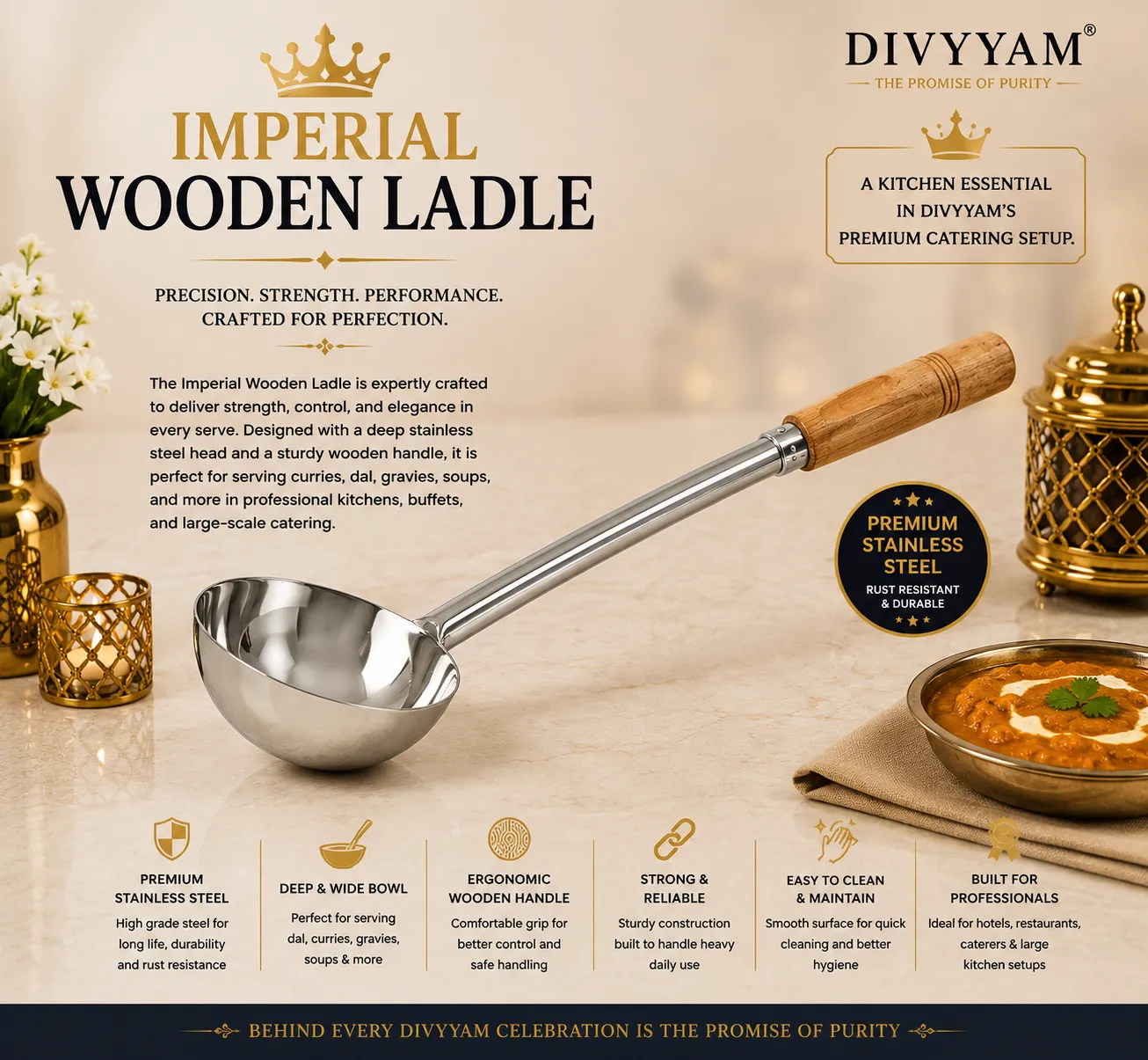Imperial Wooden Ladle presentation by D I V Y A M®